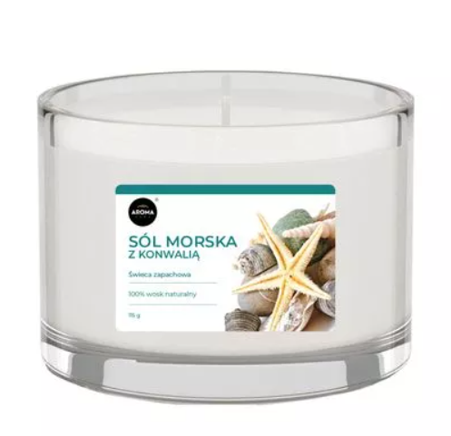 Ароматична свічка Aroma Home, Базова серія - Морська сіль з конвалією 115 г