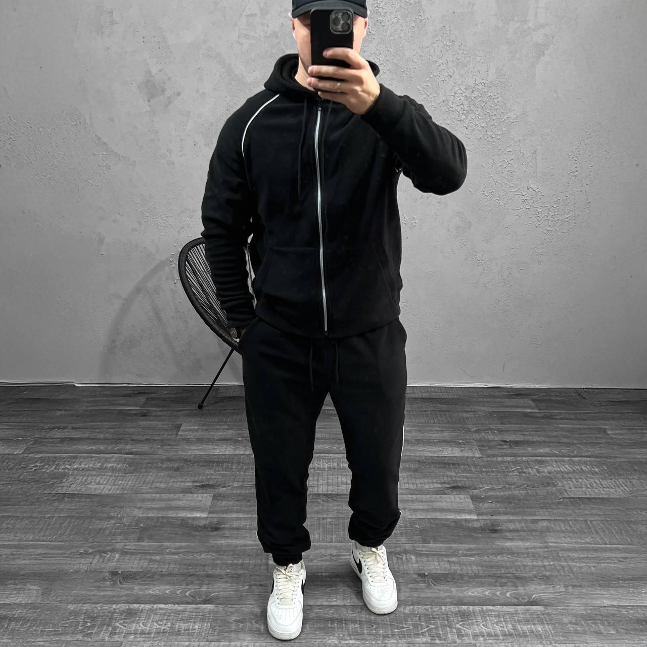 Спортивний костюм чоловічий на флісі FLEECE | Костюм спортивний теплий на флісі ЛЮКС якості
