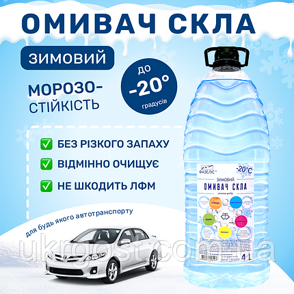 Очищувач скла Зимовий Фазеліс Морський бриз -20 °С 4 л, фото 1