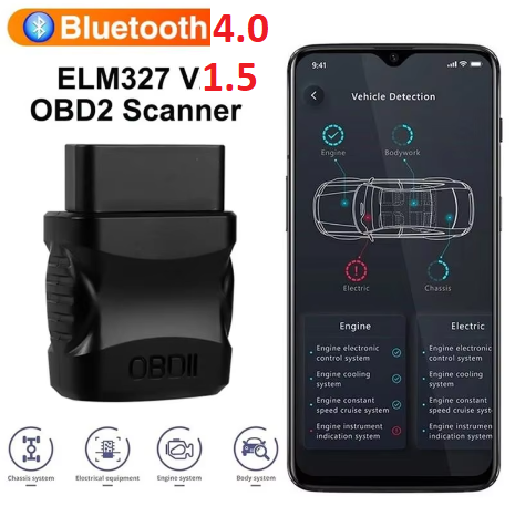 Автомобільний діагностичний сканер OBD2 Bluetooth 4.0 ELM327 OBD2 для Android, iOS, Windows, фото 1