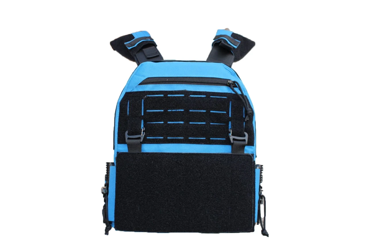 Плитоноска uaBRONIK (Plate Carrier) Відкритого типу для преси та волонтерів Light Marine Blue 5 клас захисту