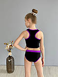 Комплект для pole dance для дівчаток дитячий спортивний подовжений топ і труси з біфлексу Рут р.26-44, фото 6
