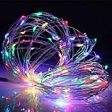 Гірлянда нитка роса 20 м на батарейках + USB мультиколірна, LED гірлянда крапля роси, фото 5