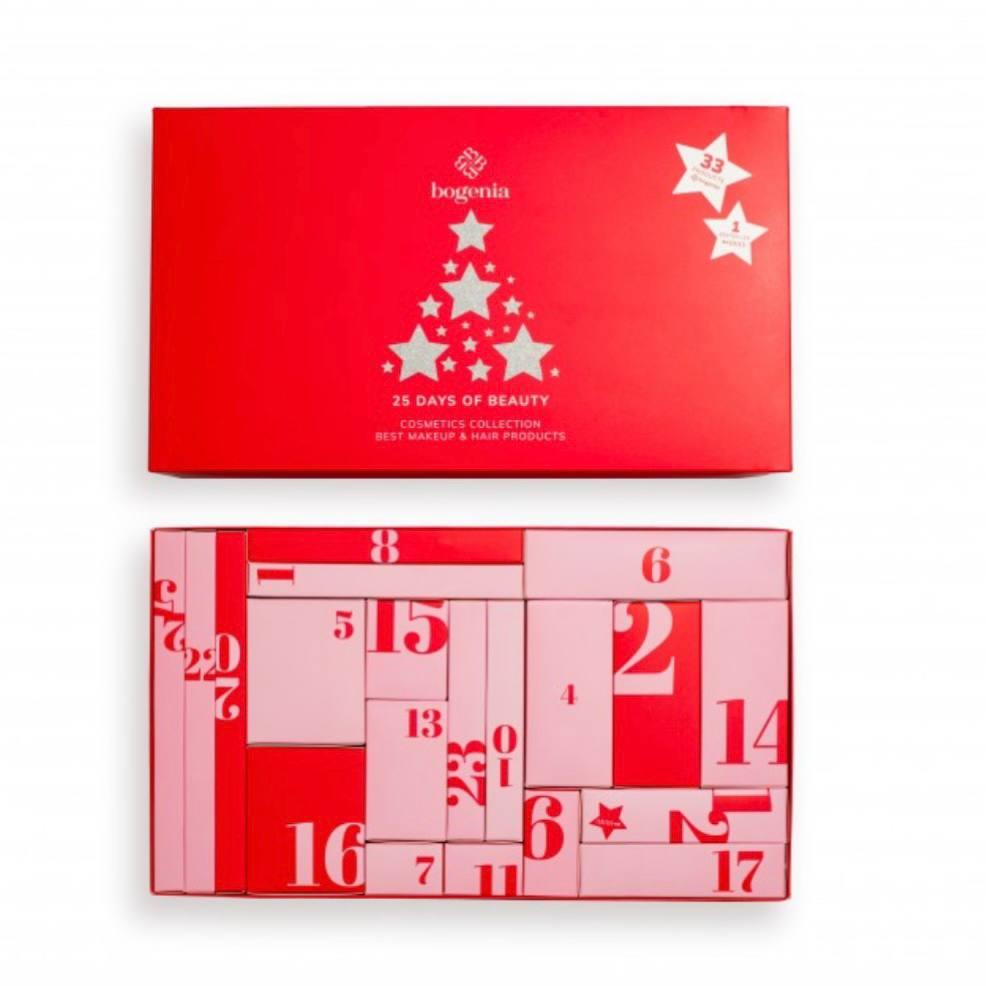 Адвент календар Bogenia Advent Calendar 25 Days of Beauty Cosmetics Collection Best Makeup s Hair Products, фото 1