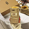 Зимові жіночі UGG Classic Ultra Mini Platform Beige Бежеві Взуття УГГІ Класік низькі на платформі замша теплий щільний хутро, фото 6