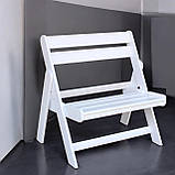 Розкладна  Лава з Натурального Дерева Вільха довжина 90 см біла, фото 3