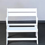 Розкладна  Лава з Натурального Дерева Вільха довжина 90 см біла, фото 4