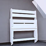 Розкладна  Лава з Натурального Дерева Вільха довжина 90 см біла, фото 6