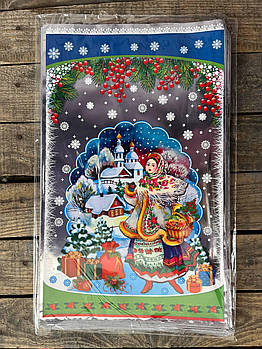 Пакети фольговані для цукерок Новий рік розмір 25*40 см