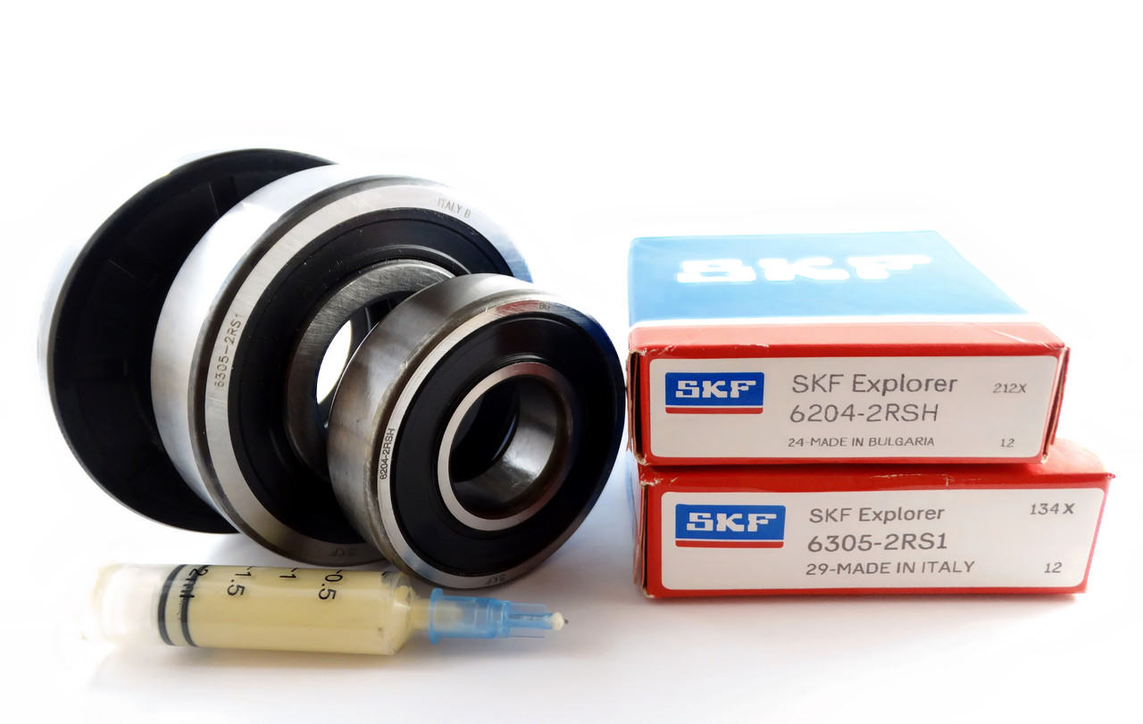Підшипники для пральної машини Bosch Siemens (6204-6305, сальник 28*62*10/12, мастило 2 мл) SKF