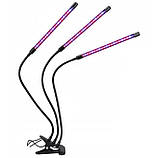 Фітолампа LED Supretto для рослин трьома гнучкими світильниками, фото 2