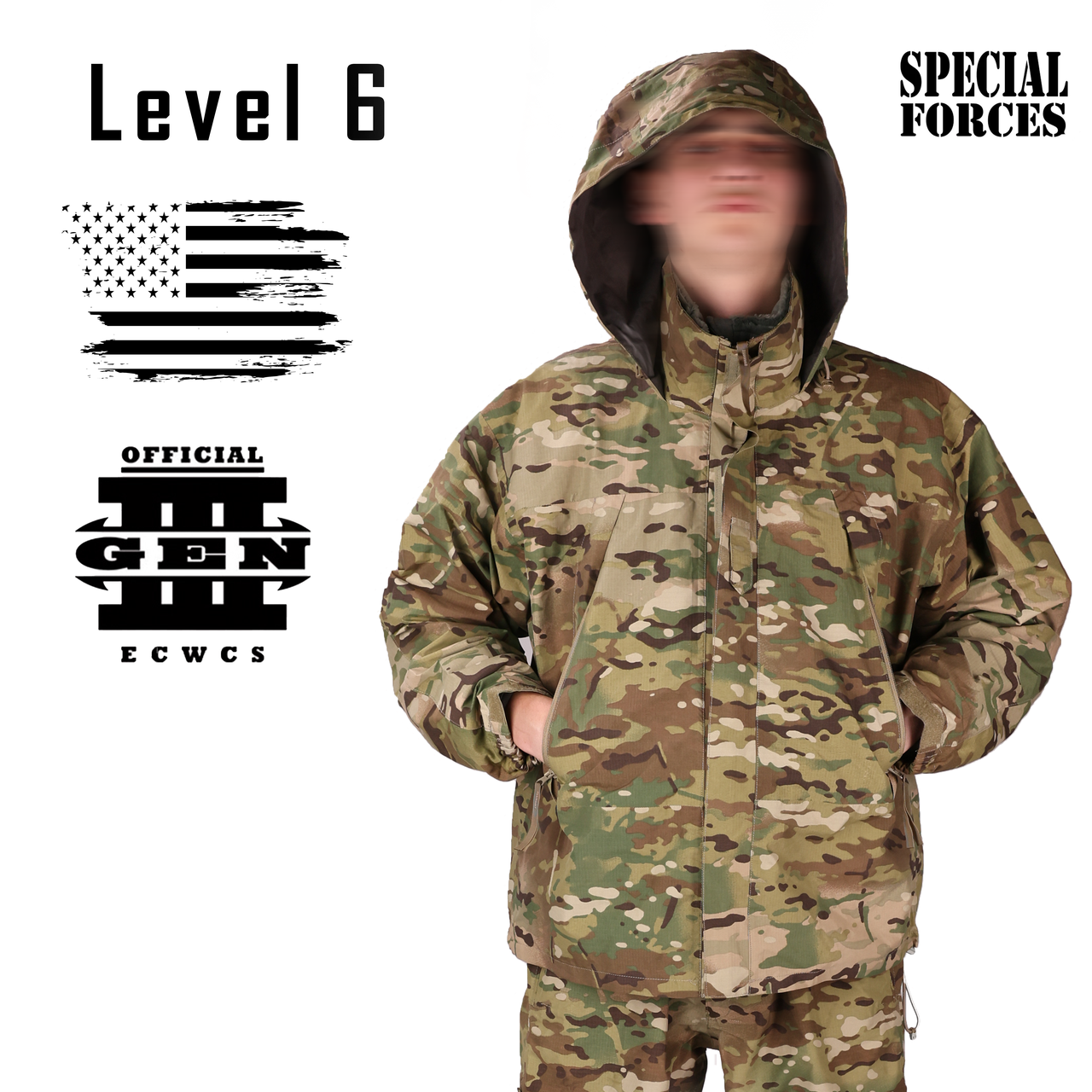 Куртка  ECWCS Gen III Level 6, Розмір: Large Long, Колір: MultiCam, Gore-Tex Paclite Special Operations, фото 1