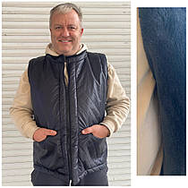 Жилетка-безрукавка чоловіча на овчині великі розміри з 48 по 60
