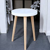 Журнальний кавовий столик Монро на трьох ніжках з дерева ясен 47см, фото 2