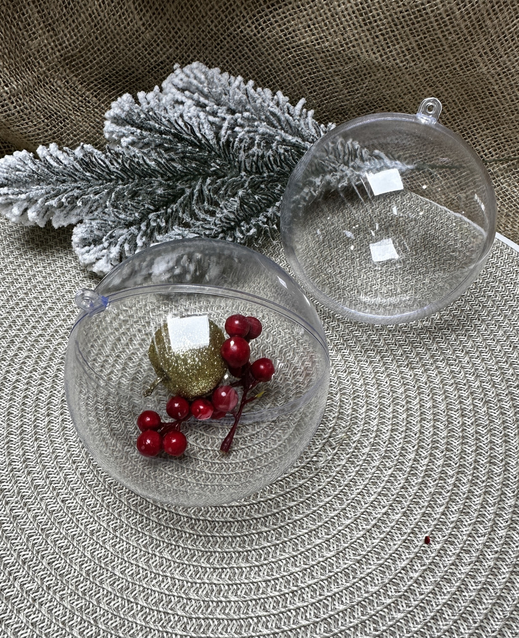 Куля прозора з пластику з двох частин 12 см., фото 1