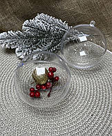 Куля прозора з пластику з двох частин 12 см.