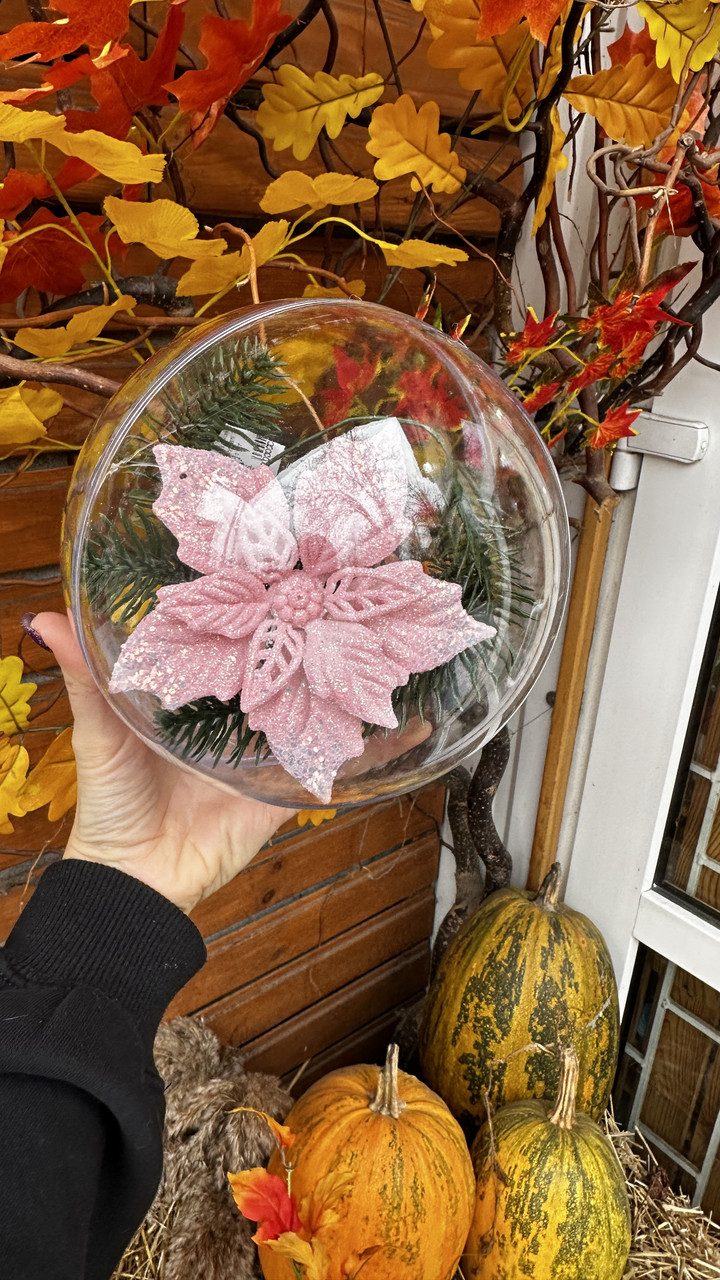 Куля прозора з пластику з двох частин 16 см., фото 1