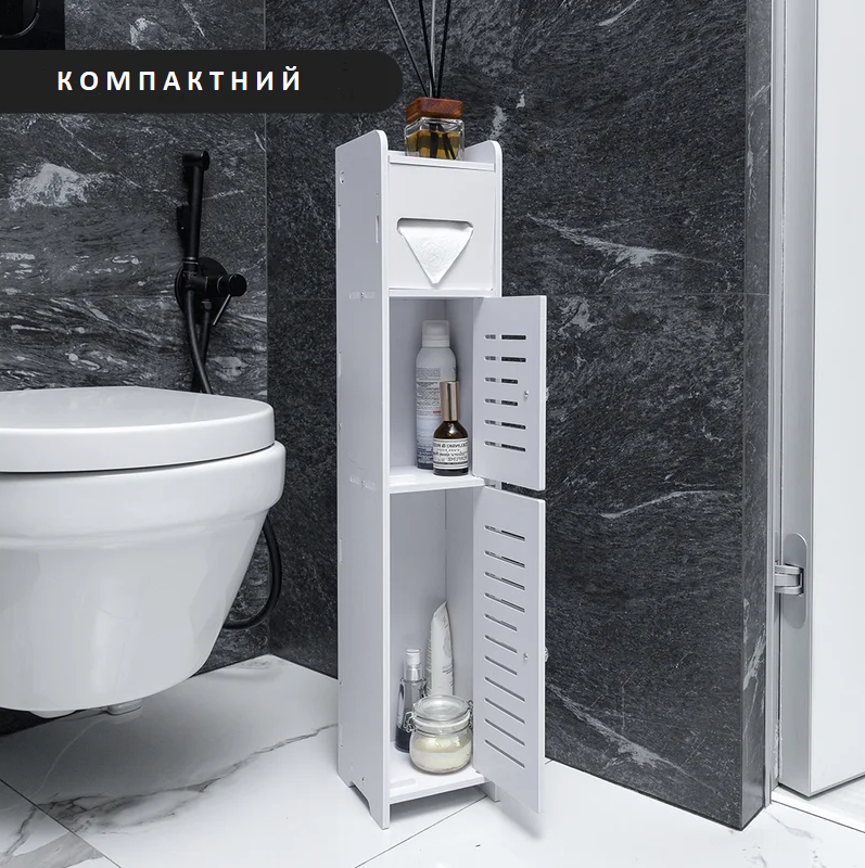 Узкий шкаф для ванной комнаты и туалета, держатель туалетной бумаги ...