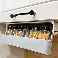 Баночки для спецій. Підвісна полиця для спецій. Полиця з баночками для спецій з кріпленням на шафу