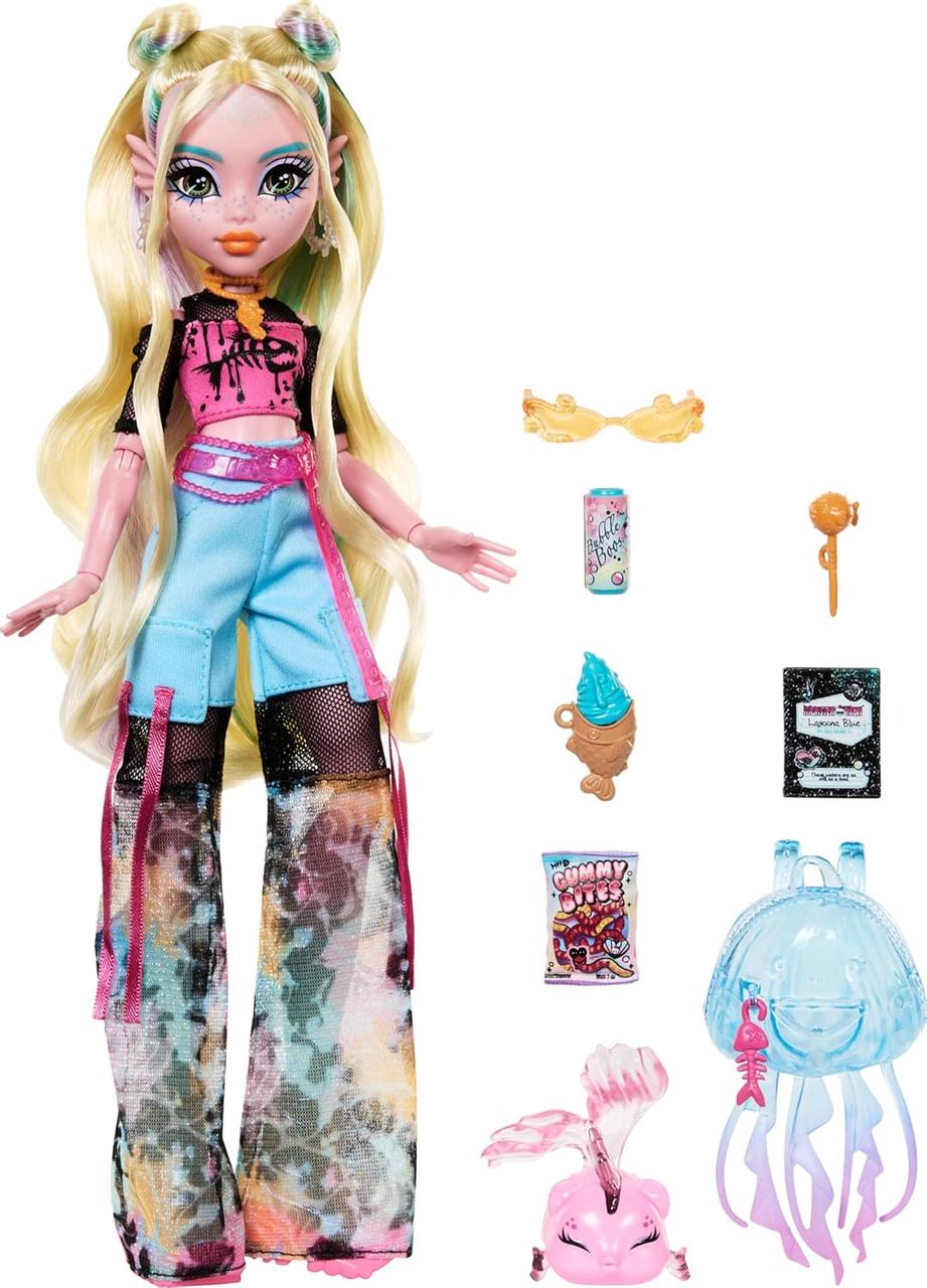 Лялька Монстер Хай Лагуна Блю з вихованцем Monster High Lagoona Blue with Pet Fish Neptuna HXH75