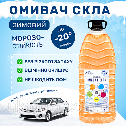 Очищувач скла Зимовий Фазеліс Алельсин -20 °С 4 л, фото 1