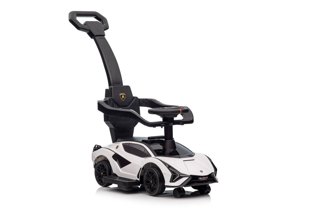 Каталка-толокар з батьківською ручкою Leantoys Lamborghini QLS-996T Ride-on With Pusher White