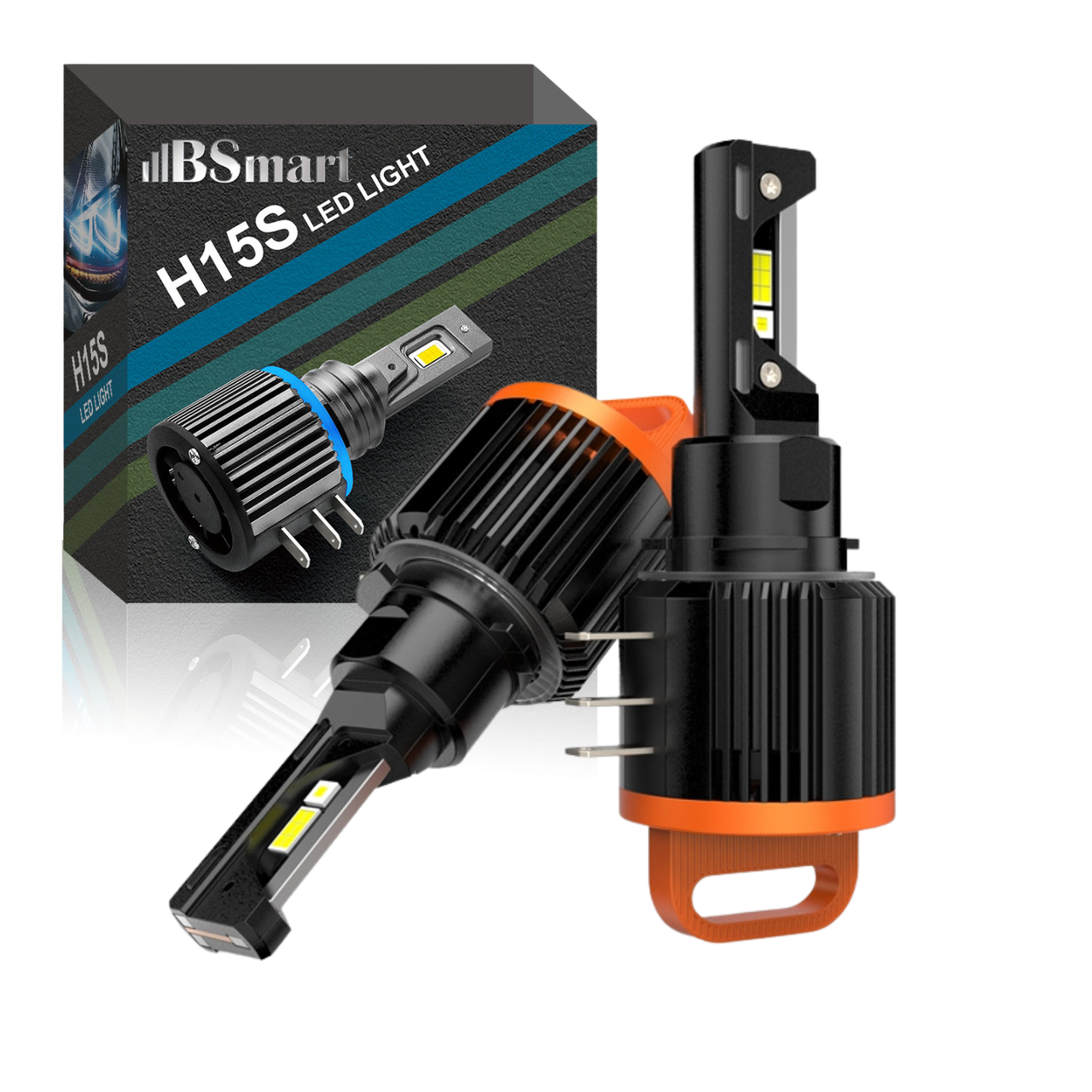 Автолампи LED BSmart H15B цоколь H15 Canbus діод CSP 53W 12W 8000Лм 12В orange