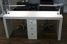 Манікюрний стіл для двох майстрів Prestige меблі для манікюрних кабінетів стіл двомісний для манікюру М111