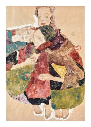 Листівка Egon Schiele - Gruppe von drei Mädchen, 1911