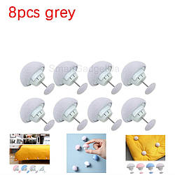 Затискач Фіксатор Тримач - голка для ковдри простирадла та інших речей / Сірий / 8шт