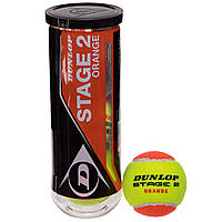 Набір м'ячів для великого тенісу 3 шт DUNLOP STAGE 2 ORANGE DL601339
