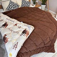 Хутряна ковдра Євро розмір 195х215 на холофайбері тканина - мікро-сатин 3D