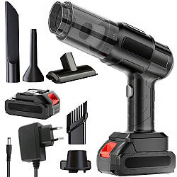 Автомобільний пилосос акумуляторний + 5 насадок, 1 АКБ, Dust collector / Міні пилосос / Пилосос для машини