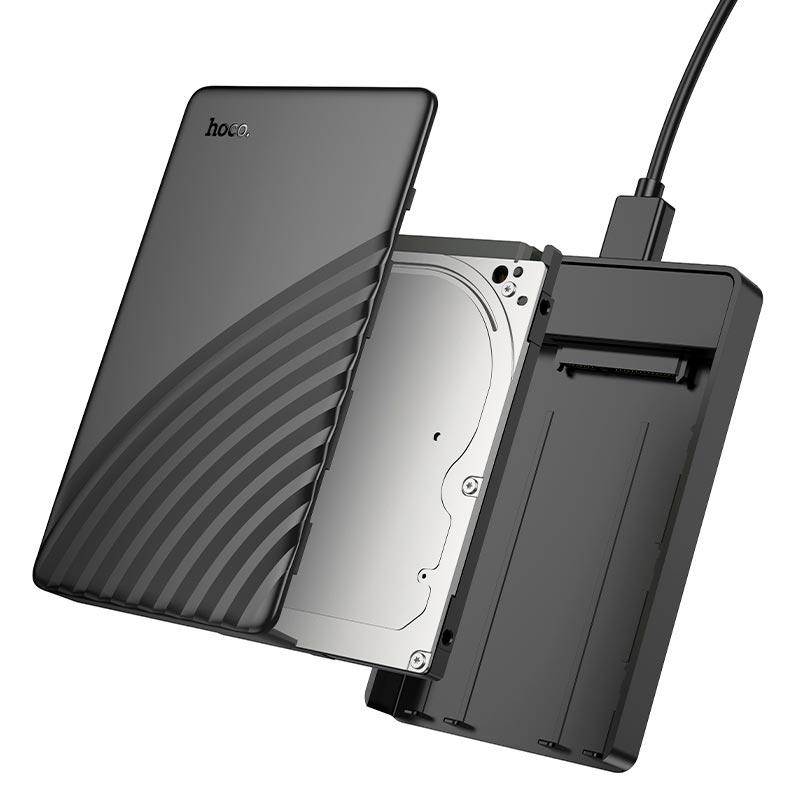 Зовнішня кишеня для SSD, HDD 2.5" Hoco HB46 black до 6TB USB3.0