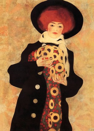 Листівка Egon Schiele - Porträt einer Frau mit schwarzem Hut, фото 1