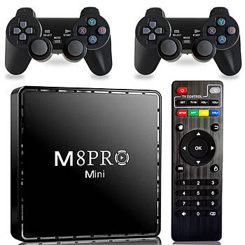 Ігрова консоль з 2 джойстиками, 2GB/64GB, M8 PRO Mini / ТВ приставка / Ігрова приставка для телевізора