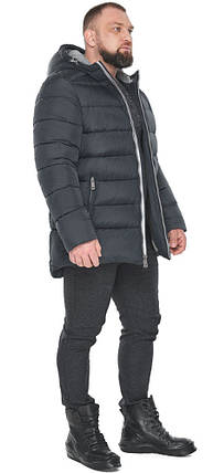 Чоловіча зимова графітова куртка з капюшоном модель 53111 52 (XL), фото 1
