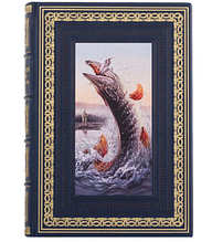 Книга "Рибалка в стилі Олд Скул" ілюстрована у шкіряній палітурці українською мовою