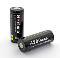 Акумулятор Soshine 26650 Li-Ion 4200 mAh захищений