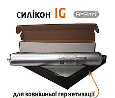 Силікон для склопакетів, BePro IG 600 мл чорний