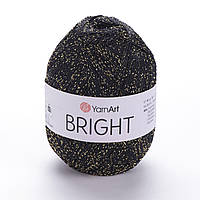 YarnArt BRIGHT (Брайт) № 105 чорний із золотим люрексом (Пряжа, нитки для в'язання)