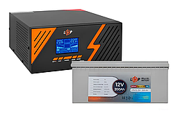 Комплект резервного живлення LogicPower ДБЖ 12V LPM-PSW-1500VA/1050Вт з гелевим акумулятором LPN-GL 12V-200Ah