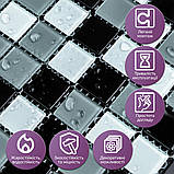 Мозаїка з декоративного скла чорно-сіра 298х298х4,5мм SW-00002369, фото 4