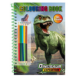 Dinosaur Expedition Розмальовка з наліпками та олівцями/ Дінозаур Експедішн Розмальовка з наліпками та олівцями, 961029