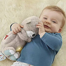 Дитяча заспокійлива м'яка іграшка-нічник для сну з функцією дихання "Казкова видра" світло-сірий (HA-400), фото 4