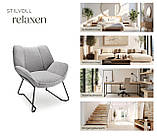 Крісло Kjeld з оббивкою букле та широкою спинкою, фото 5