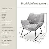 Крісло Kjeld з оббивкою букле та широкою спинкою, фото 9