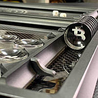 Нарди скляні БІТКОІН 61×27×5 см на подарунок, фото 7