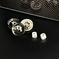 Нарди скляні БІТКОІН 61×27×5 см на подарунок, фото 8