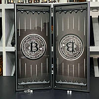 Нарди скляні БІТКОІН 61×27×5 см на подарунок, фото 3